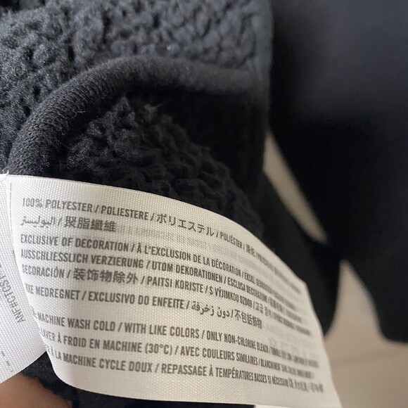 Abercrombie & Fitch Sweater Womens SZ M Black Fleece Sherpa Open - Picture 6 of 7